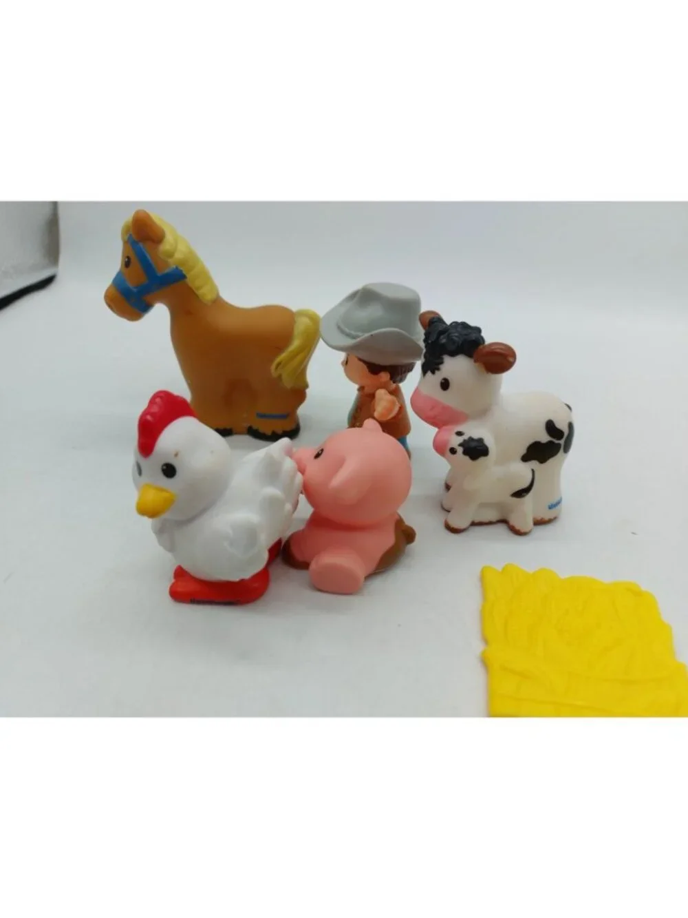 Fisher Price Little People Farmer with Cow Pig Horse Chicken Lot of 6